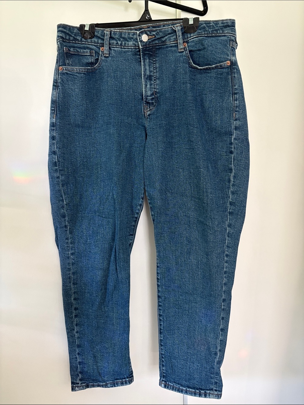 Old Navy size 14 High-Rise Curvy OG Straight Medium Wash Denim Jeans